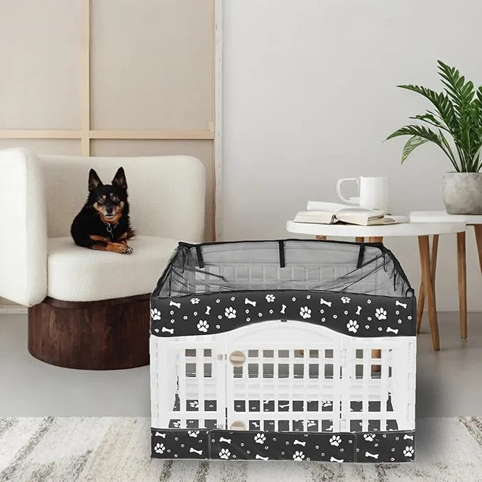2 Pack Dog Playpen Cover and Bottom Pad Fits for 36 Inch 4 Panels Pet Playpen, Dog Crate Pad Puppy Play Pen Cover, Hoop an...