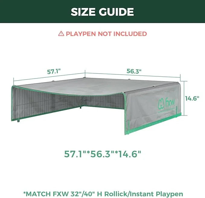 FXW Sun Shade Specialized for FXW Dog Playpen (Not Suitable for Other Brands), Fits for 32"/40" H Rollick/Instant Dog Play...