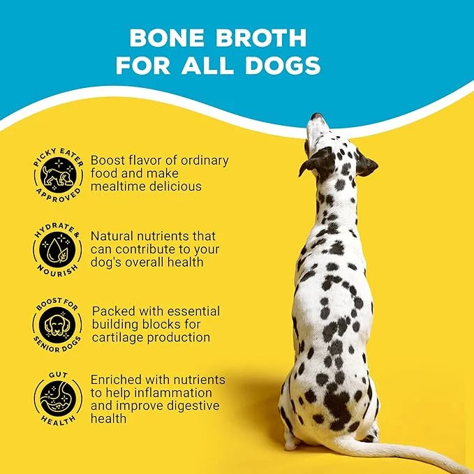 Brutus Bone Broth for Dogs - Bone Broth Powder with Chondroitin Glucosamine & Turmeric - Human Grade Dog Food Toppers for ...