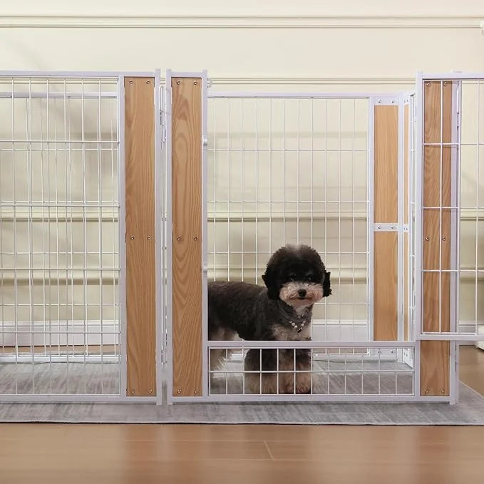 Heavy Duty Dog Playpen 32 Inch Height - Indoor Outdoor Pet Fence Enclosure for Medium and Small Dogs - Foldable Puppy Exer...