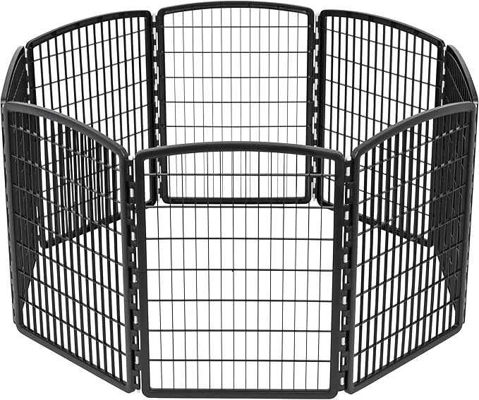 IRIS USA Dog Playpen, 8-Panel 34" Pet Playpen, Puppy Playpen, Indoor/Outdoor Dog Pen, 63 x 63 x 34, Foldable, Customizable...