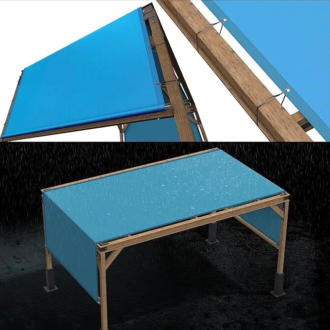 ColourTree 5' x 7' Blue Custom Size Waterproof Shade Cloth with Grommets - 90% Sunblock, Durable Mesh Fabric Tarp for Dog ...