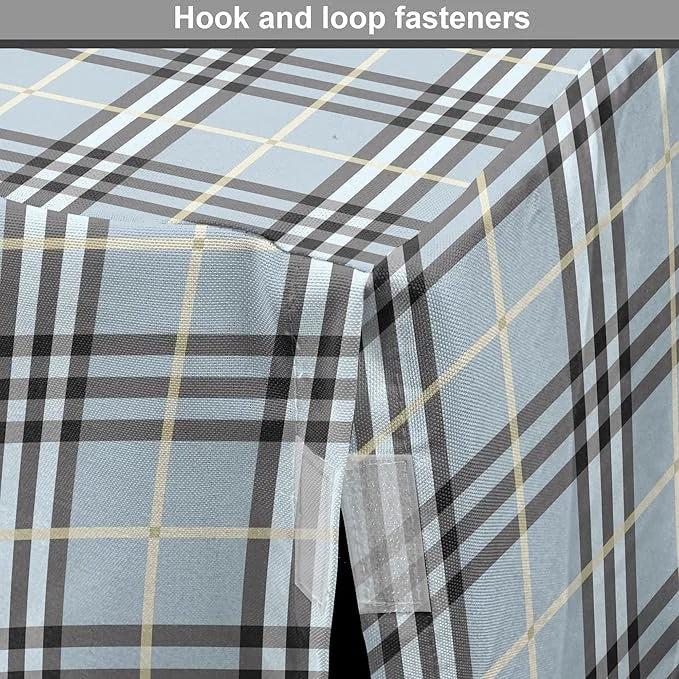Lunarable Plaid Dog Crate Cover, Traditional Vintage Pattern with Modern Look Checkered Pastel Colored, Easy to Use Pet Ke...