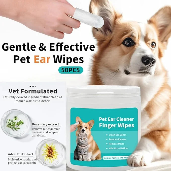 Pet Cleaning Wipes Kit For Dogs&Cats Daily Care and Traveling,includes 18 PCS Extra Thick Pet Bathing Glove Wipes,Ear/Teet...