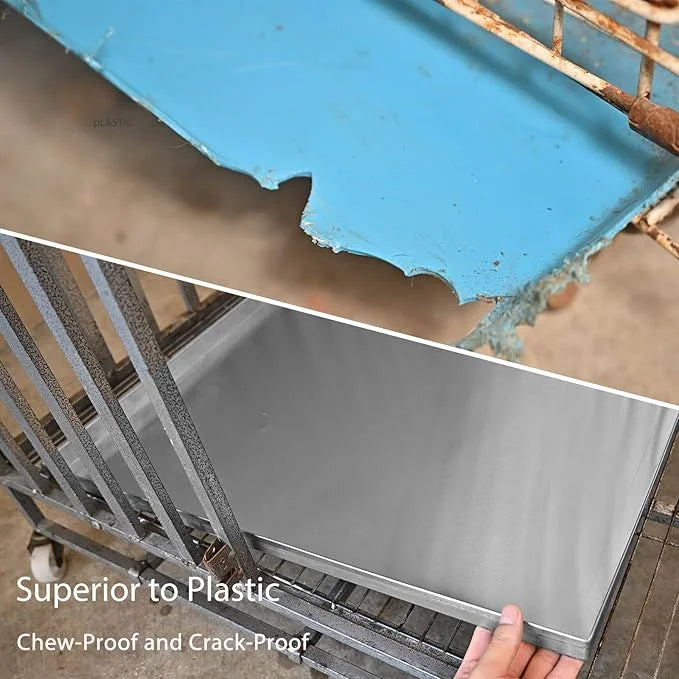 41x27.38x1 Replacement Tray for Dog Crate, Stainless Steel, Chew-Proof and Crack-Proof Dog Kennel Tray Replacement - Produ...