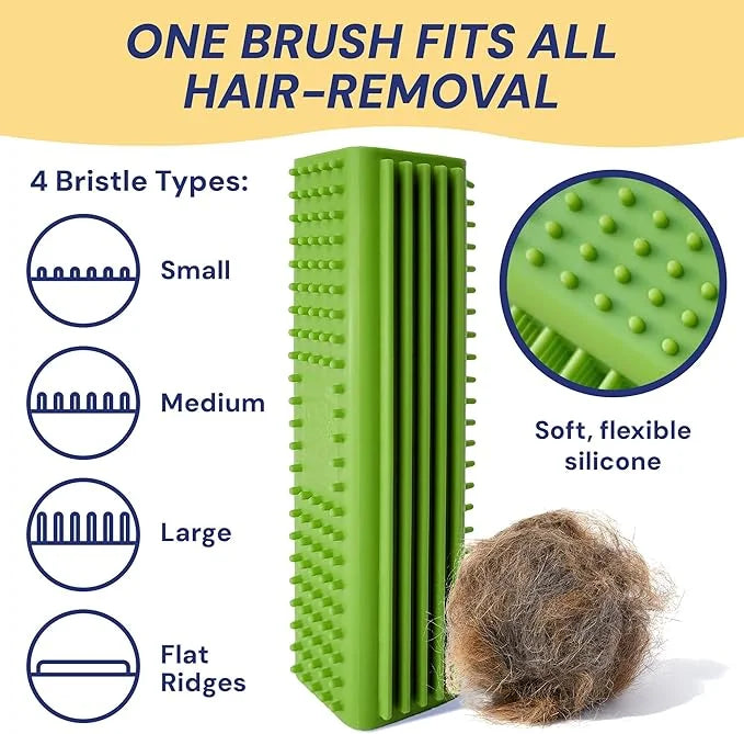 Magic Pet Hair Block Brush (Field Green) | Ultimate Dog & Cat Hair Remover for Sofa, Furniture, Carpet, Bedding, and Cloth...