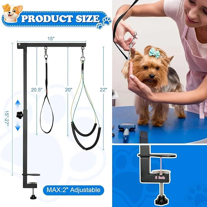 Breeze Touch Dog Grooming Table Arm with Clamp 32in, Pet Dog Grooming Table for Small Dogs at Home Foldable, Cat Dog Groom...