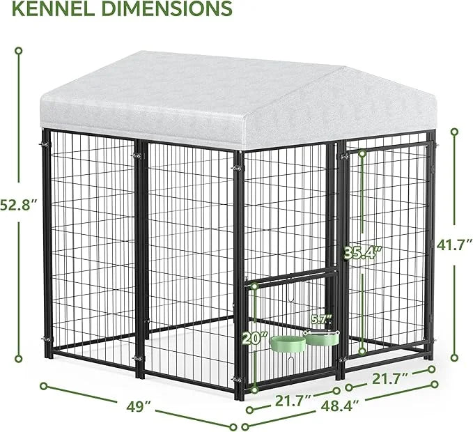 Mr IRONSTONE Large Dog Kennel Outdoor with Water-Resistant Roof Heavy Duty Outside Dog Kennel Pet Pens Dogs Run Enclosure ...