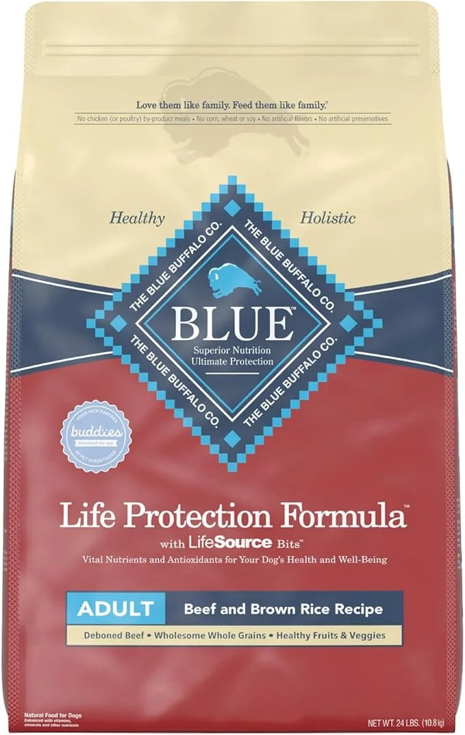 Blue Buffalo Blue Life Protection Formula Natural Adult Beef and Brown Rice Dry Dog Food, 24 lbs. - Product Image