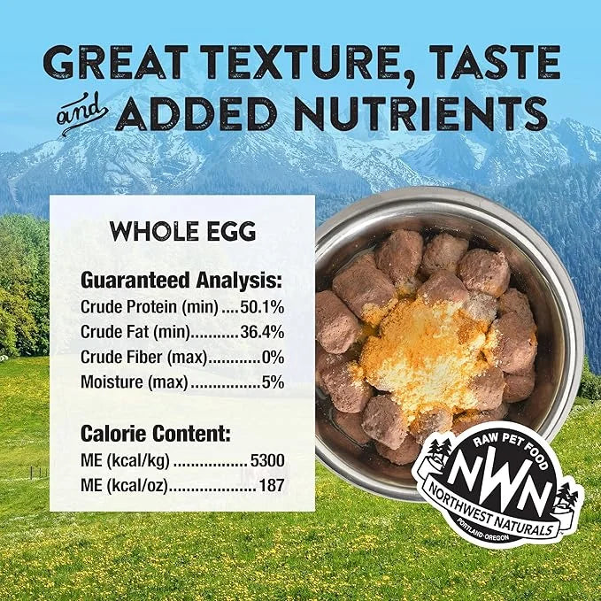 Northwest Naturals Freeze-Dried Whole Chicken Egg Functional Topper - for Dogs & Cats - Healthy, 1 Ingredient, Human Grade...
