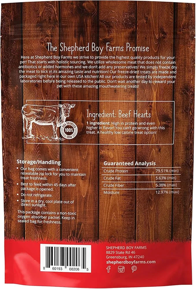 Freeze Dried Dog and Cat Treats, Beef Heart, All Natural Single Ingredient Freeze-Dried Dog Treat & Dog Snacks, Made in US...
