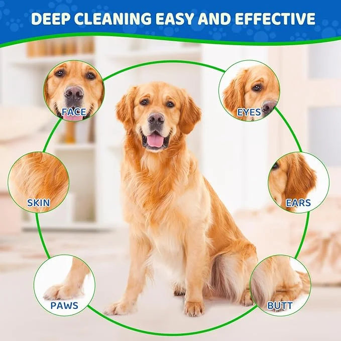 VOISEN 24 Pcs Pet Glove Wipes for Dogs and Cats,Cleaning & Deodorizing Bathing Grooming Wipes,Unscented Thick Nourish Fur ...
