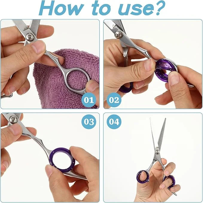 12 PCS Scissors Finger Rings Soft Silicone Scissors for Pet Grooming Scissors Accessories for Animal Hair Cutting Thumb In...