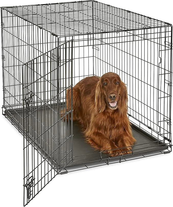 New World Newly Enhanced Single Door New World Dog Crate, Includes Leak-Proof Pan, Floor Protecting Feet, & New Patented F...