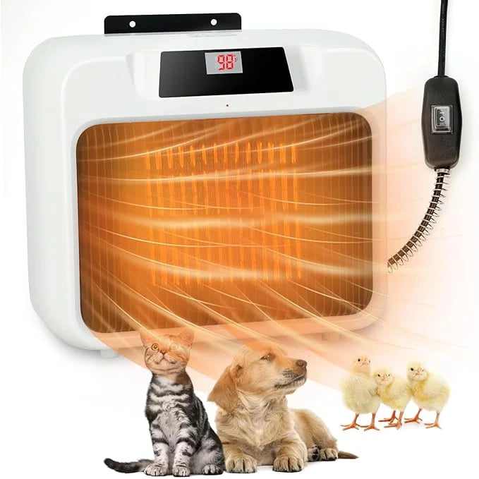 Rypet Large Dog House Heater with Thermostat, 300W/600W Safe Heater for Dog House Outdoor with 6 Ft Anti Chew Cord, Wall M...