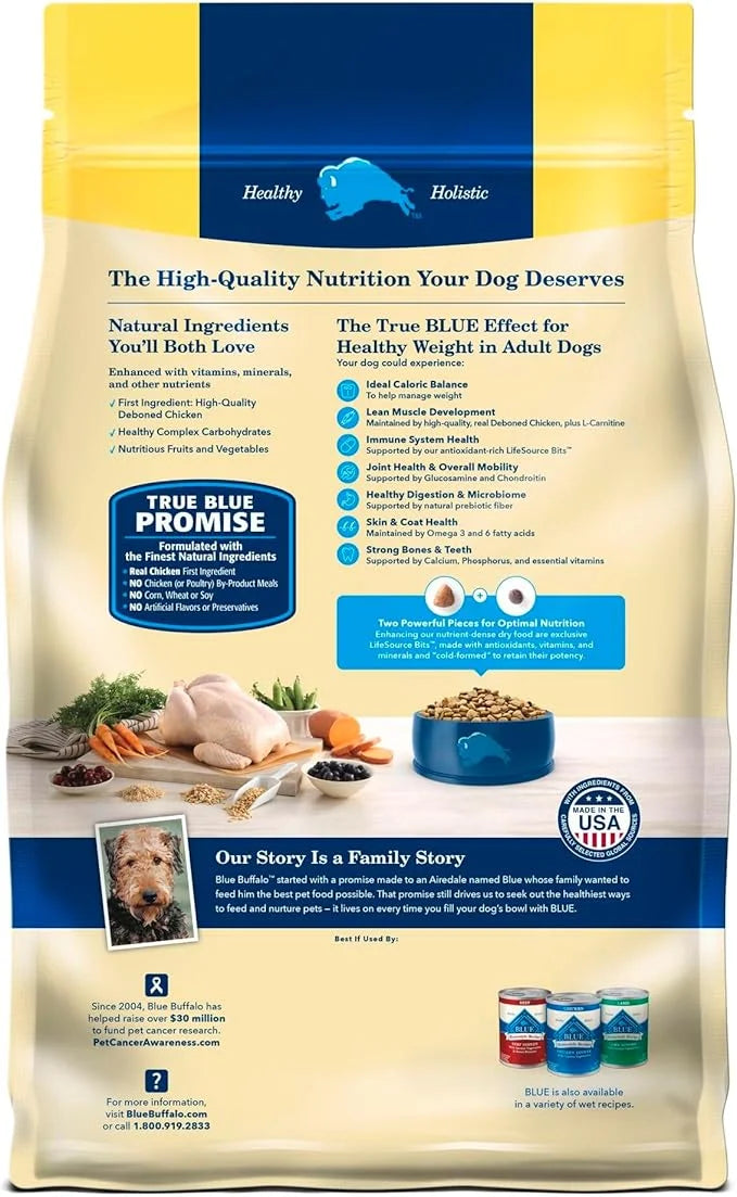 Blue Buffalo Life Protection Formula Healthy Weight Adult Dry Dog Food, Supports an Ideal Weight, Made with Natural Ingred...