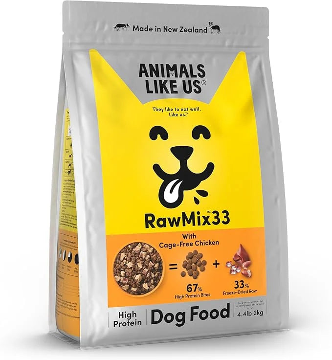 RawMix33 Premium Freeze-Dried Raw Cage-Free Chicken Recipe Dog Food, Protein Rich, Includes Kibble, Non-GMO, No Wheat or C...