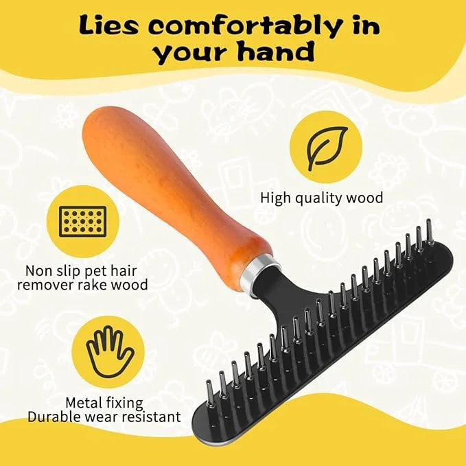 1 Pack Carpet Rake Portable, Pet Hair Remover, Portable Dog Cat Hair Remover Lint for Hairball, Single Row Pins Shedding a...
