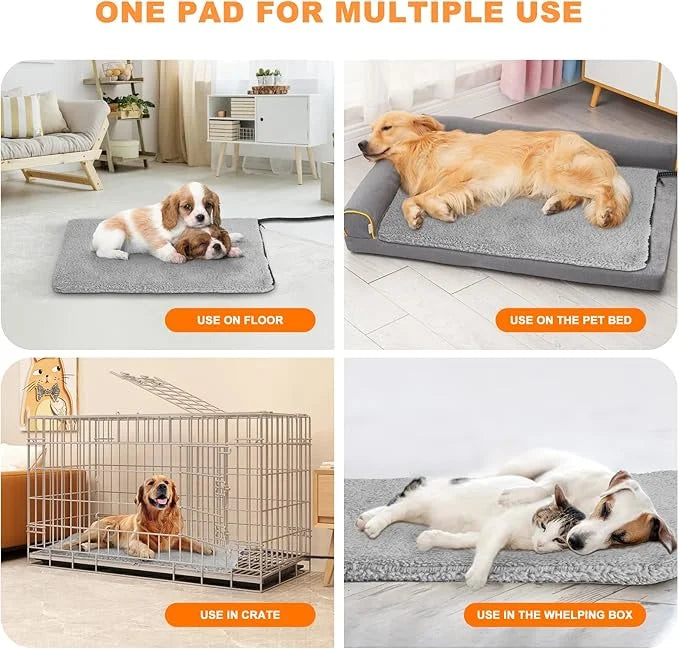Heated Cat Bed, 11 Adjustable Temperature Pet Heating Pad Indoor for Dogs Cats Heating Mat with Timer, Auto Power Off, Ele...