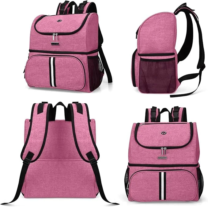 BAGLHER Pet Travel Bag, Double-Layer Pet Supplies Backpack (for All Pet Travel Supplies), Pet Travel Backpack with 2 Silic...