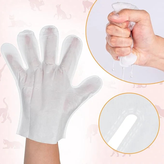 Pet Grooming Glove - Gentle Deshedding Brush Glove, Pet Bathing Wipes - Enhanced Five Finger Design - Daily Care and Trave...