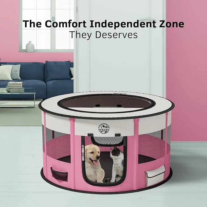 Dog Playpen Puppy Play Pen Indoors Pet Crate Small Dog Cage Portable Foldable Cat Kennel for Kitten Hamster Rabbit Bunny G...