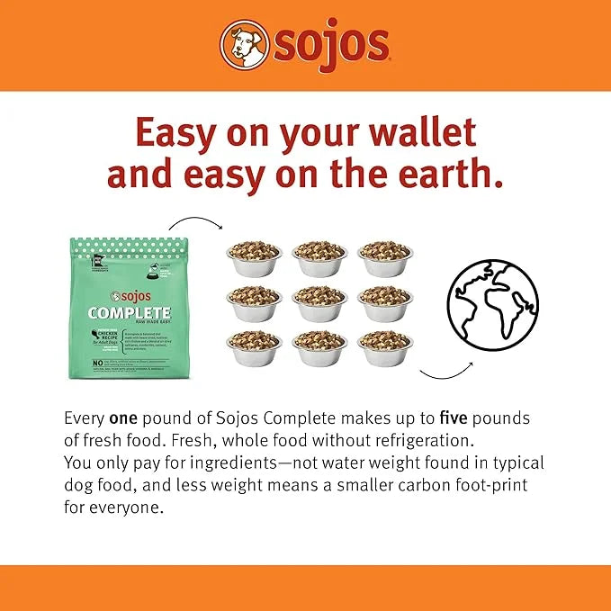 Sojos Complete Chicken Recipe Dehydrated Dog Food, 1.75 lb - Product Image