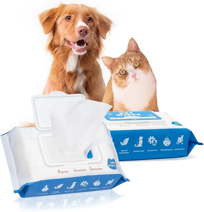 Dog Wipes for Dogs Cats, 200 Count All Purpose Cleaning Pet Wipes, Dog Ear Wipes, Quick Easy Grooming for Bums, Body, Paws...