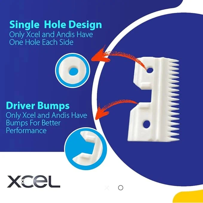 XCEL Ceramic Coarse Pet Replacement Cutter Blade Compatible with Fast-Feed, Andis, Oster A5, and Walh KM Series (4 Pack) -...