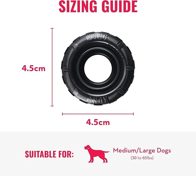 KONG Extreme Tires - KONG's Most Durable Natural Rubber Chew & Fetch Toy - Treat Dispenser Dog Tire Toy - Pet Supplies for...
