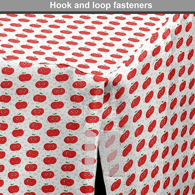 Lunarable Fruits Dog Crate Cover, Apple Fruit on Faded Dots Backdrop Fun Happy Pattern, Easy to Use Pet Kennel Cover for M...