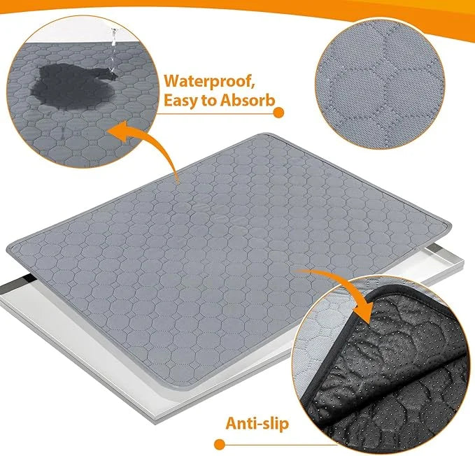 Metal Dog Crate Tray 41.7" x 27.5" Stainless Steel Metal Replacement Tray for Dog Crate, Heavy Duty Chew Proof and Crack P...