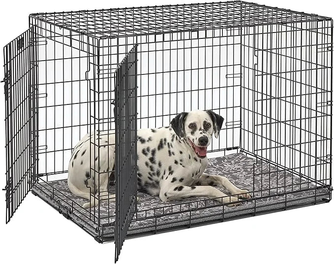 MidWest Homes for Pets Quiet Time Reversible Crate Pan Cover 42' Gray Floral/Fleece - Product Image