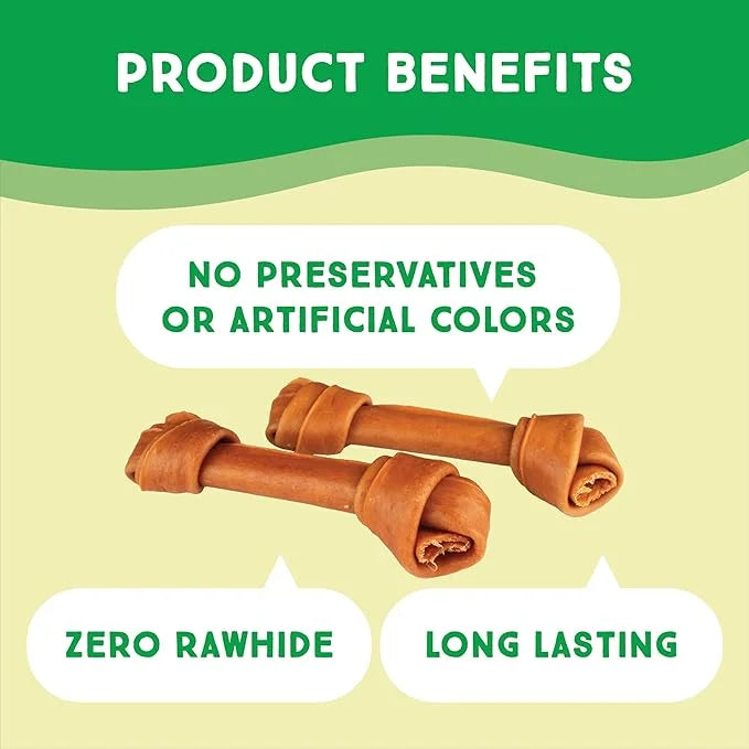 Ultra Chewy Turkey Tendon Knotted Bones for Dogs - Premium All-Natural, Hypoallergenic, Long-Lasting Dog Chew Treat, Easy ...