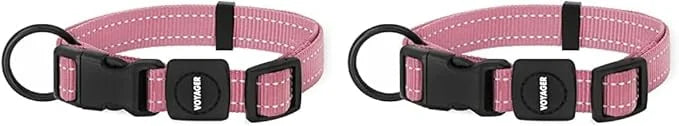 Best Pet Supplies Reflective Dog Collar with Adjustable Length, Heavy-Duty Buckle, and Strong Leash D-Ring, Training, Walk...