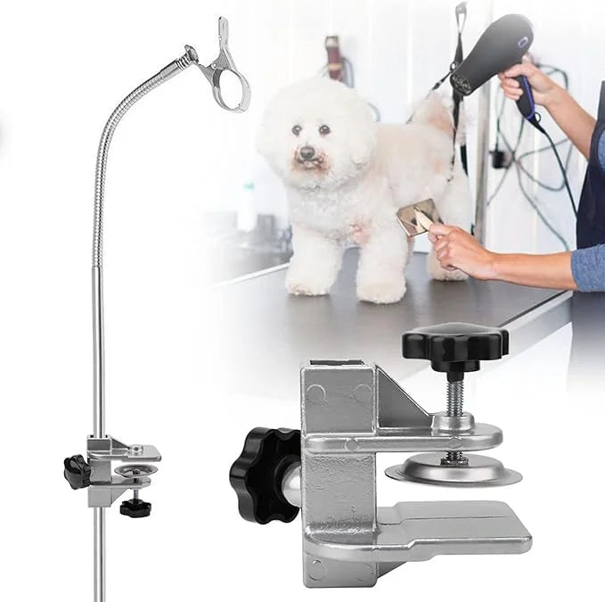 Grooming Table Clamp, Aluminum Pet Grooming Table Arms Aid Accessory Dog Cat Hair Dryer Clamp Clip Holder Pet Grooming Tab...