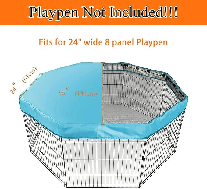 PJYuCien Dog Playpen Mesh Top Cover, Fits 24 Inch 8 Panels Regular Octagon Metal Exercise Pet Pen, Adhesive Tape Connectio...