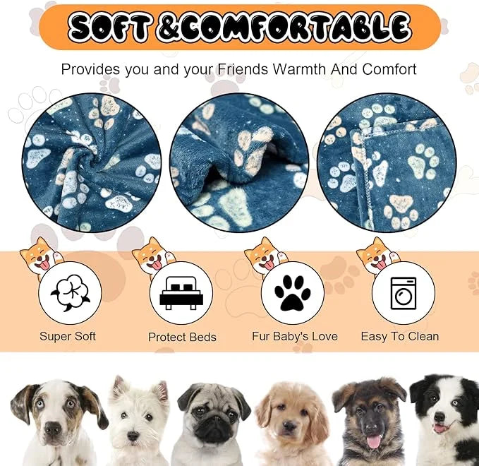 1 Pack 3 Blankets for Dogs Blankets for Large Dogs Medium Dog Blanket Super Soft Fluffy Premium Fleece Pet Blanket Flannel...