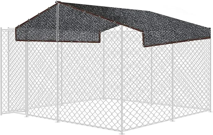 10 by 10 Feet Dog Kennel Cover Mesh Shade Panel with Grommets - Weather Guard Extra Large All Season Dog Run Cover & Roof ...