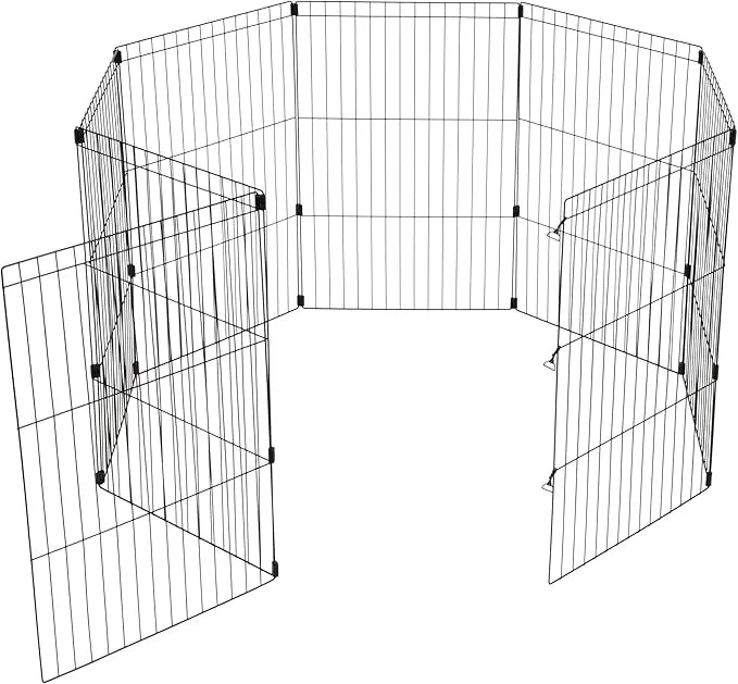 IRIS USA Metal Dog Playpen, 8-Panel 36" Pet Playpen, Puppy Playpen, Indoor/Outdoor Dog Fence, 58 x 58 x 36, Foldable, Cust...