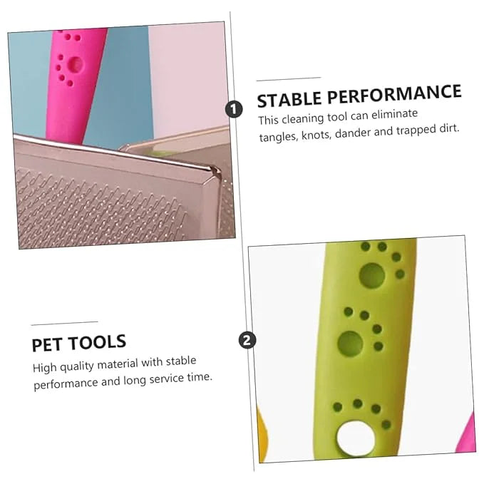 Mipcase 3pcs Pet Comb Hair Tool Tool Cleaning Tool Pet Brush Dog Slicker Brush Self Cleaning Dog Combs for Grooming Stainl...