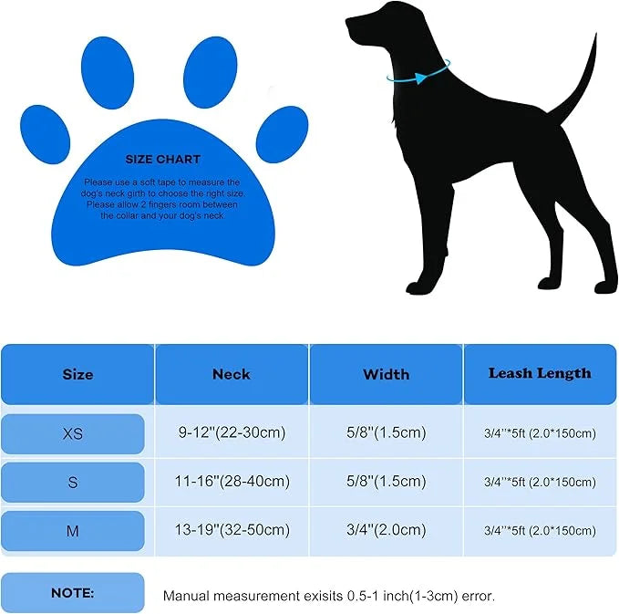 Bling Bow Tie Dog Collar and Leash Set, Cute Blue Boy Dog Collar with Bow and 5ft Leash for Small Medium Dogs Daily Walkin...