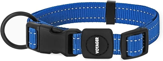 Best Pet Supplies Reflective Dog Collar with Adjustable Length, Heavy-Duty Buckle, and Strong Leash D-Ring, Training, Walk...