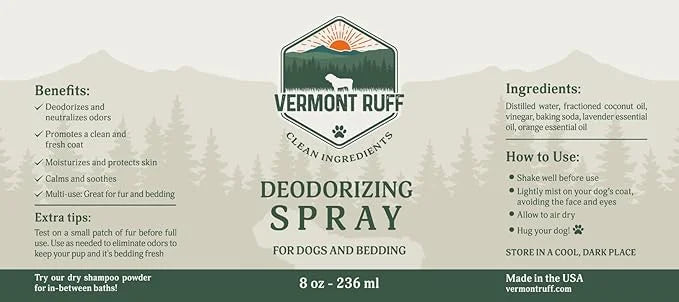 Dog Deodorizer Spray, Pet Odor Eliminator Dog Deodorizing Spray – Odor Neutralizing & Coat Conditioning Mist with Pure Ing...