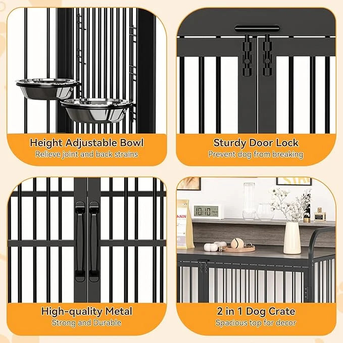 GAOMON 48" Dog Kennel Furniture for Large Dogs,Large Dog Crate, Wooden Heavy Duty, Dog Crate Indoor with Adjustable Height...