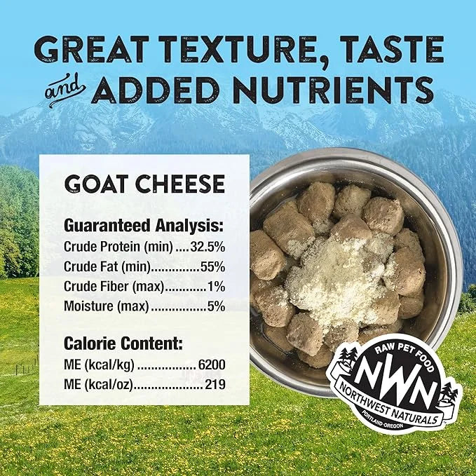 Northwest Naturals Freeze-Dried Goat Cheese Functional Topper - for Dogs & Cats - Healthy, 1 Ingredient, Human Grade Pet F...