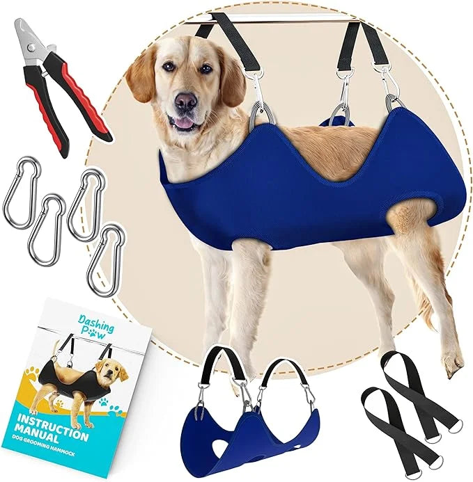 Dog Grooming Hammock – Sturdy & Safe Dog Hammock for Grooming with Durable Carabiner Clips & Straps – Soft, Comforting Dog...