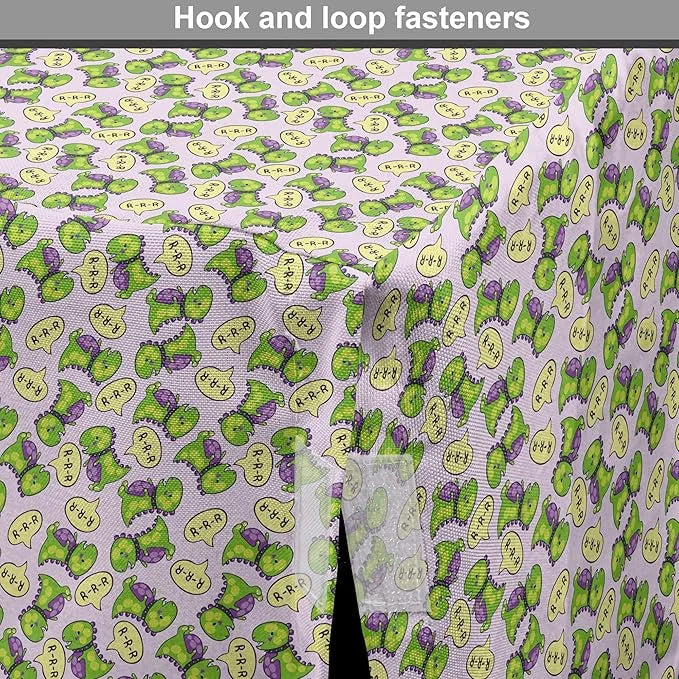 Lunarable Fantasy Dog Crate Cover, Green Dinosaurs Pattern Speech Bubbles Archeology Animal, Easy to Use Pet Kennel Cover ...