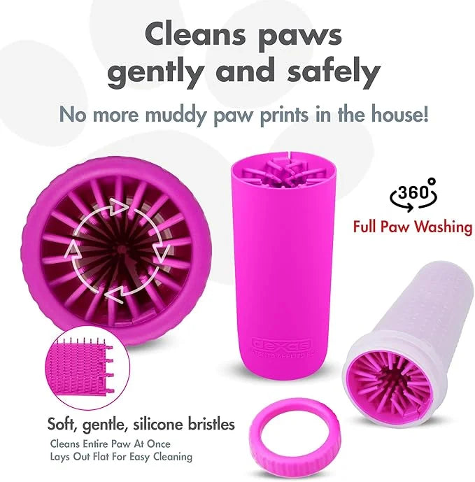 Dexas MudBuster Portable Large Dog Paw Cleaner, Fuchsia - Premium Pet Supplies and Accessories - Product Image