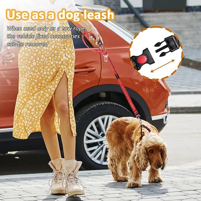 Removable Dog Seat Belts Harness for Car, 3 in 1 Pet Dog Car Seatbelt Leash, laqibak Restraint Secures to Headrest and Ref...